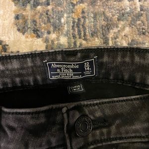 Abercrombie washed black high rise super skinny ankle